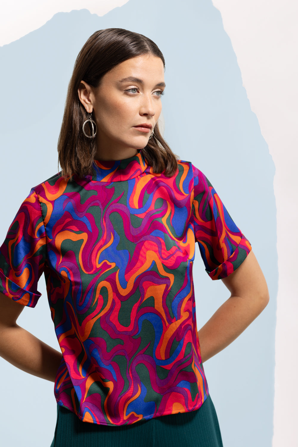 Haut ample à motif | F23-03 vente finale