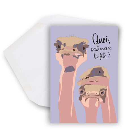 Lili Graffiti Greeting Card | Ostrich maxi card